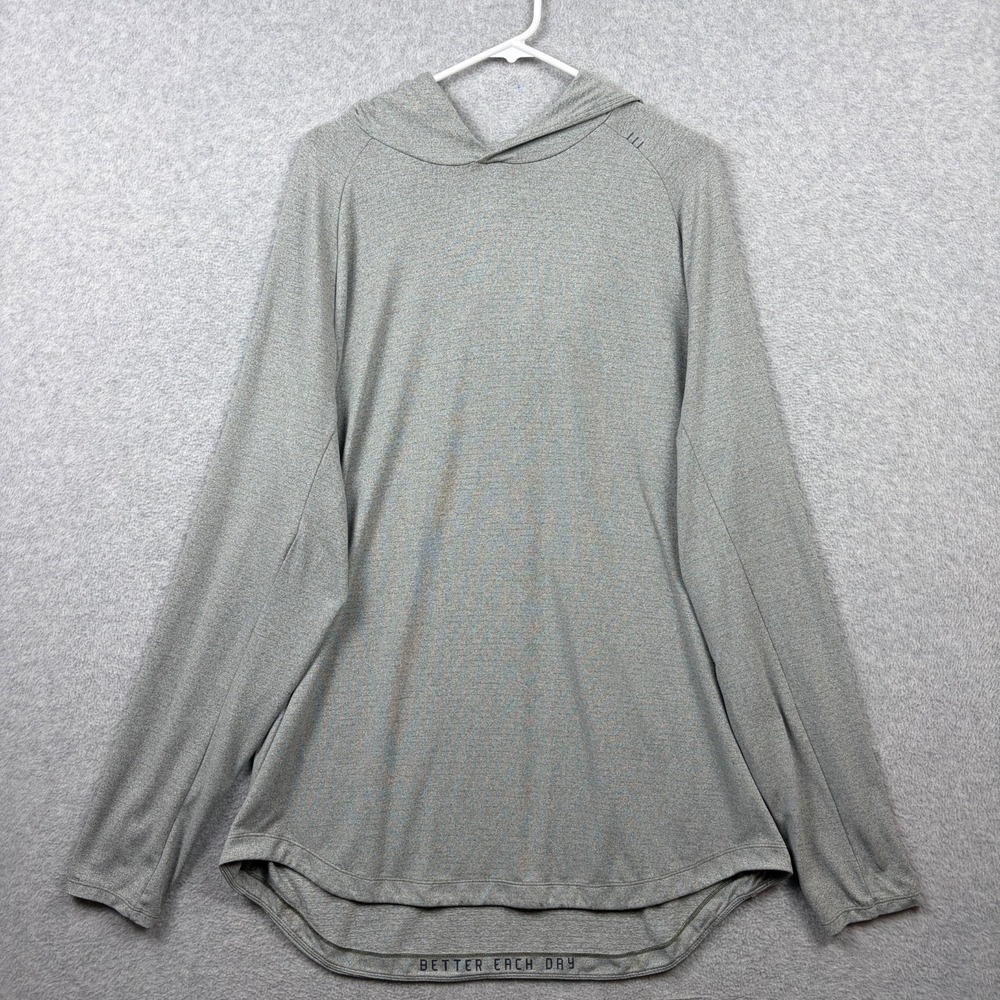 Lululemon Drysense Hoodie Men XXL 2XL Gray Training Performance Stretch Pullover